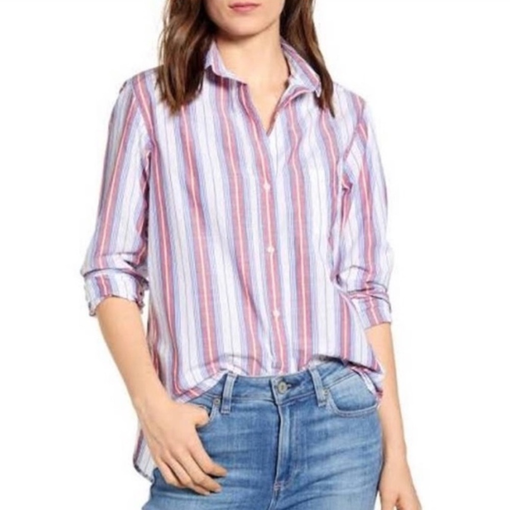 Grayson The Hero Jasmine Button Front Shirt Stripe size XL